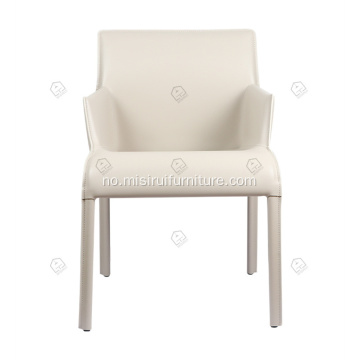 Ltalian minimalistiske hvite sadel skinn armlenstoler